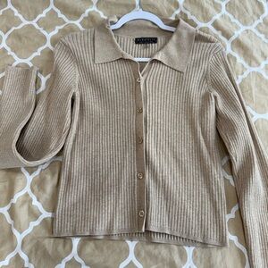 Bagatelle Beige Ribbed Cardigan